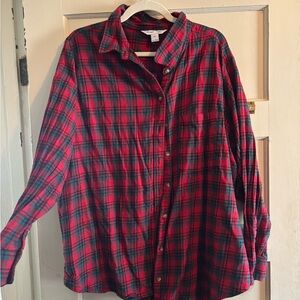 Old Navy Red and Green Plaid Casual Shirt